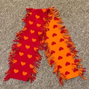 Girls orange & pink fleece fringed GAPkids scarf